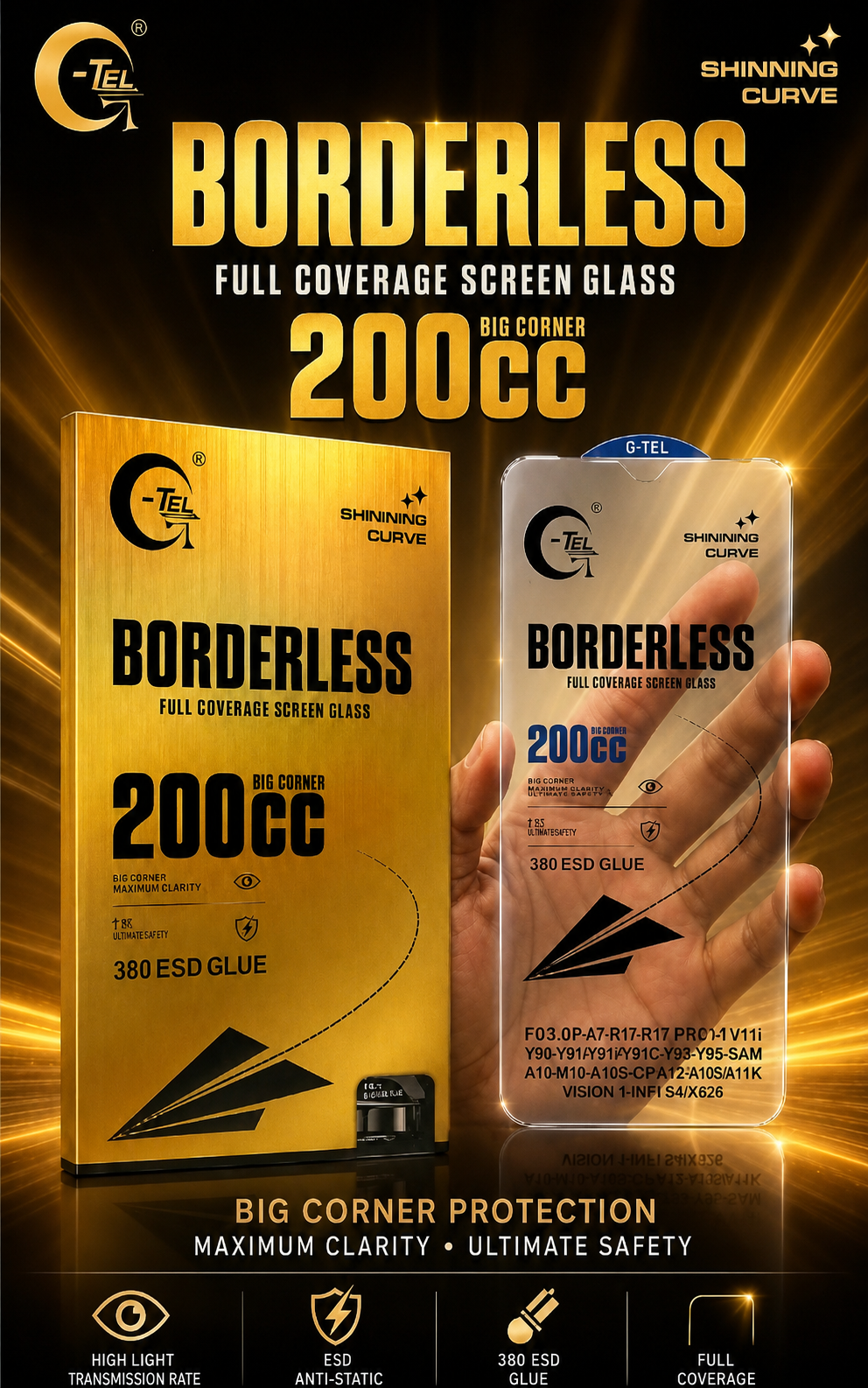 200 CC BORDERLESS CLEAR GLASS